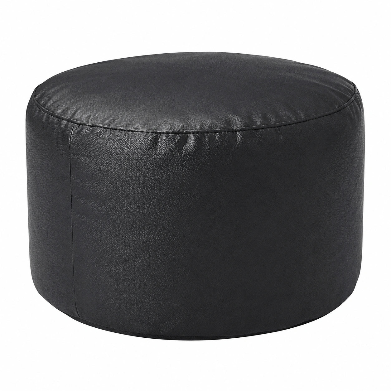 Runder Sitzpouf aus Kunstleder für Innen und Außen, 55x40 cm, mit EPS-Perlenfüllung