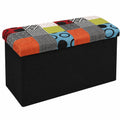 Kompakte Patchwork-Truhenbank, faltbar, 76x38x38 cm