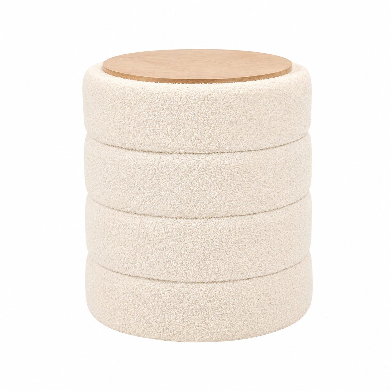 Zedelmaier Plüsch-Hocker mit Stauraum – Vielseitiger Sitzhocker für jeden Raum (Weiß)