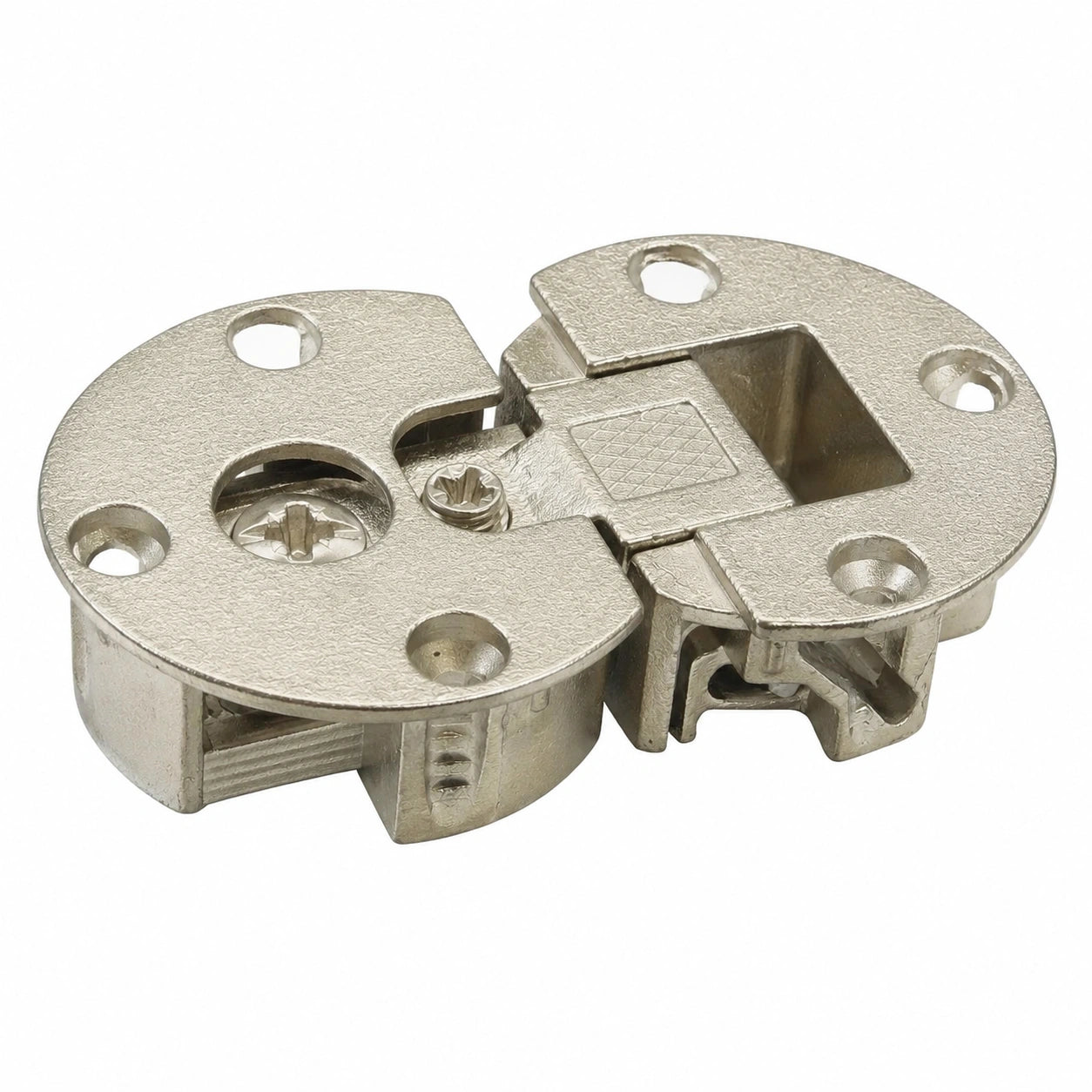 Gedotec 3D-verstellbares Klappenscharnier - Möbelbeschläge für Holztüren | Robustes Stahl-Klappenhalter, vernickelt | Set mit 2 Scharnieren für Schranktüren & Vitrinen