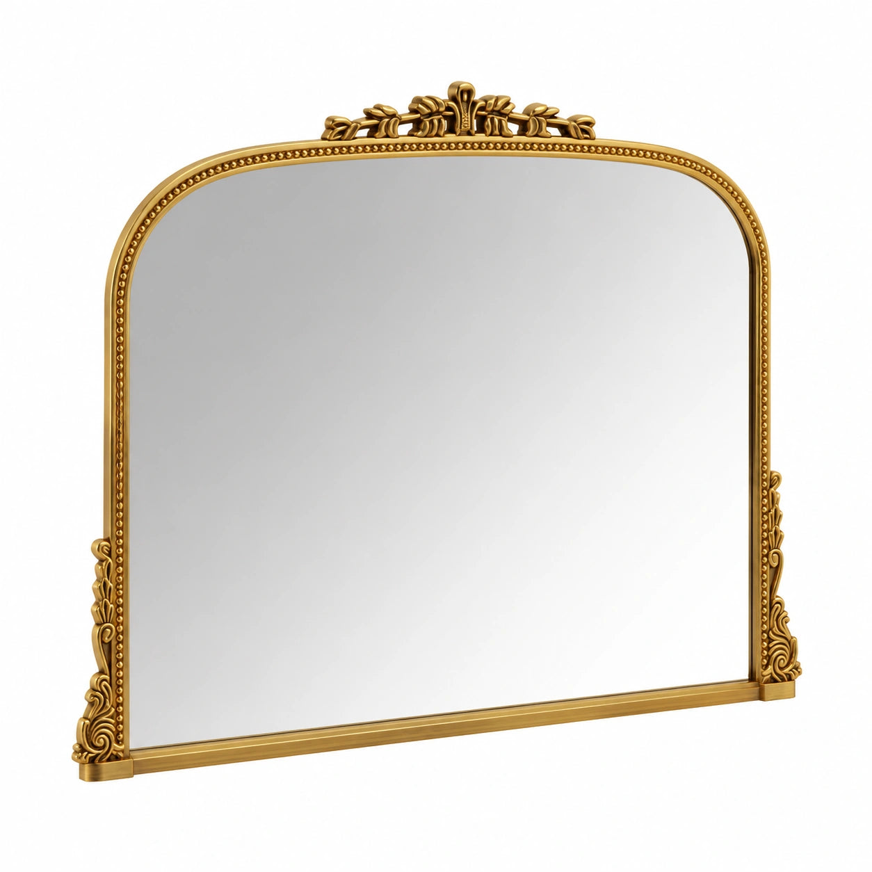BEAUTYPEAK Ovaler Wandspiegel 90x67 cm, Antik-Goldrahmen, Bruchsicherer Dekospiegel für Wohnzimmer, Bad und Flur