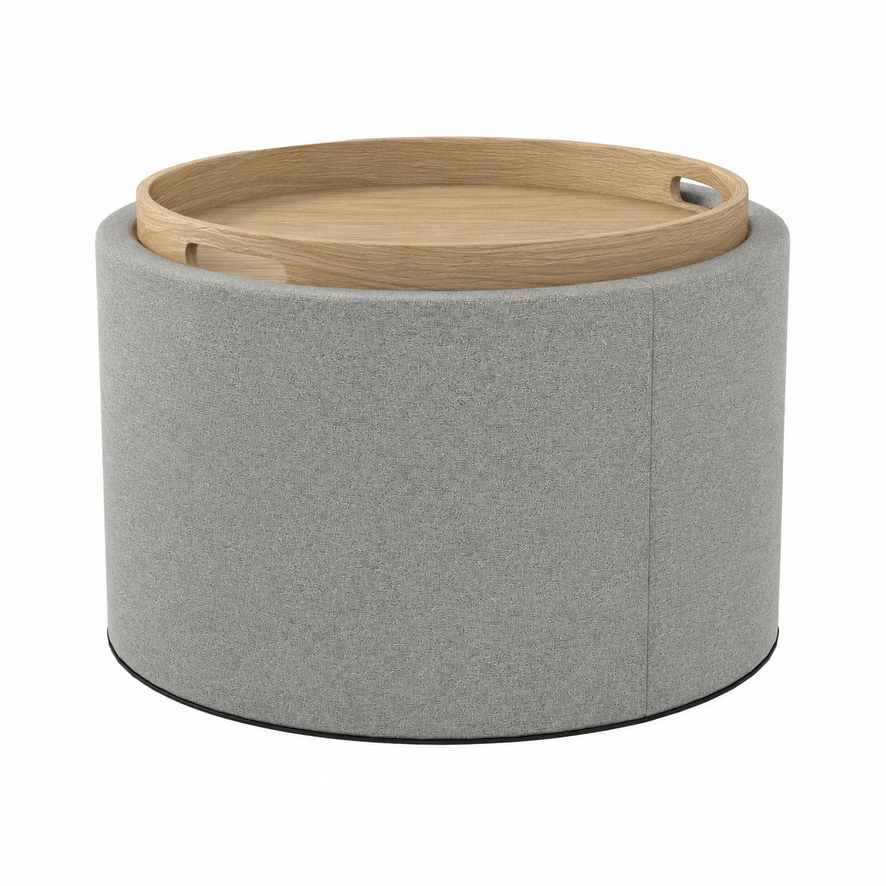 Runder HOMCOM Polsterhocker mit Stauraum und Klappdeckel, Leinenoptik, Grau, 56 x 56 x 42 cm