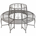 Rundbank aus Metall für Garten, Wetterfest, Ø 164 cm, Anthrazit