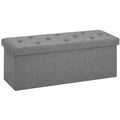 Multifunktionale Sitzbank mit Stauraum, klappbare Sitztruhe, belastbar bis 300 kg, hellgrau
