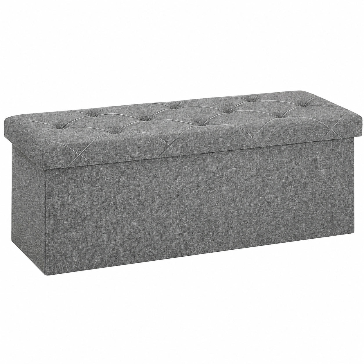 Multifunktionale Sitzbank mit Stauraum, klappbare Sitztruhe, belastbar bis 300 kg, hellgrau
