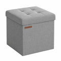 Kompakter SONGMICS Falthocker mit Stauraum, 30x30 cm, hellgrau, belastbar bis 130 kg