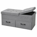 Onbest Sitzbank mit Stauraum - Klappdeckel, Schubladen & gepolsterte Sitzfläche - Graue Aufbewahrungslösung für Wohnzimmer & Flur (2 Schubladen)