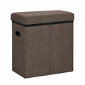Kompakter Relaxdays Sitzhocker mit Stauraum, 49,5 x 46 x 25,5 cm, Braun