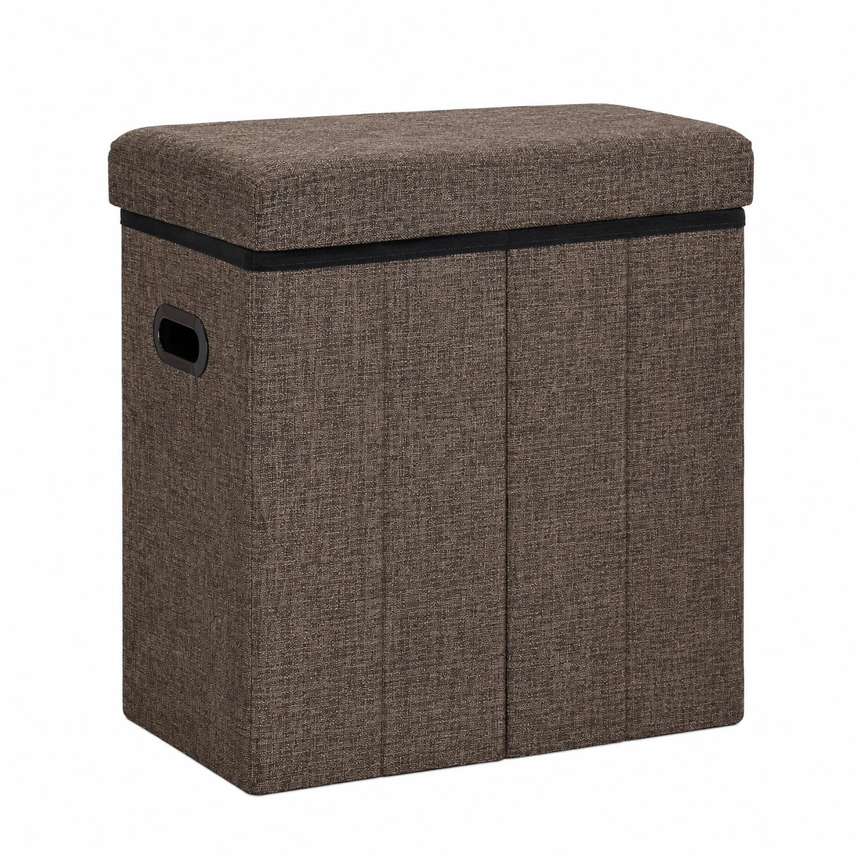 Kompakter Relaxdays Sitzhocker mit Stauraum, 49,5 x 46 x 25,5 cm, Braun