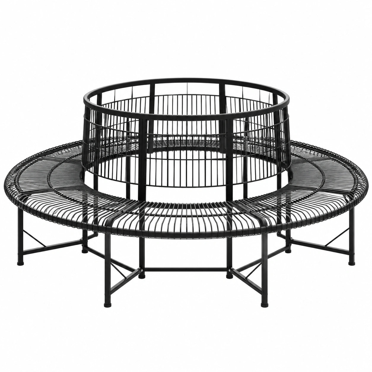 Runde Gartenbank aus Schmiedeeisen, wetterfest, Ø 200 cm, Modell 96723