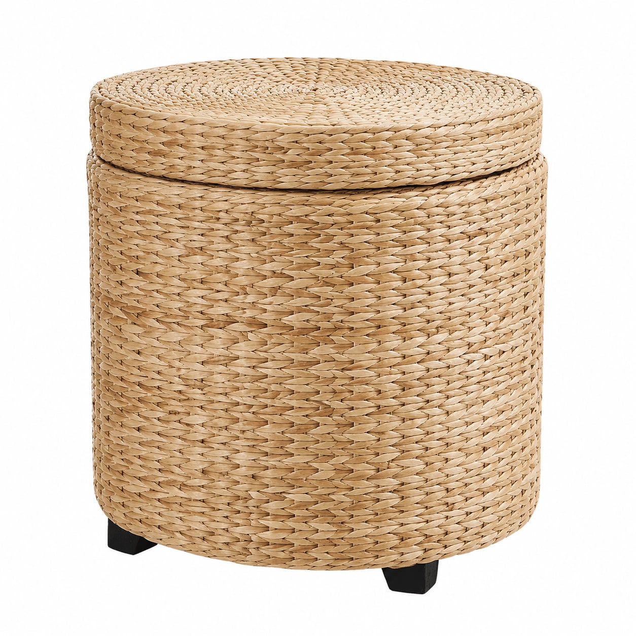 Runder HOMCOM Polsterhocker mit Stauraum, Khaki