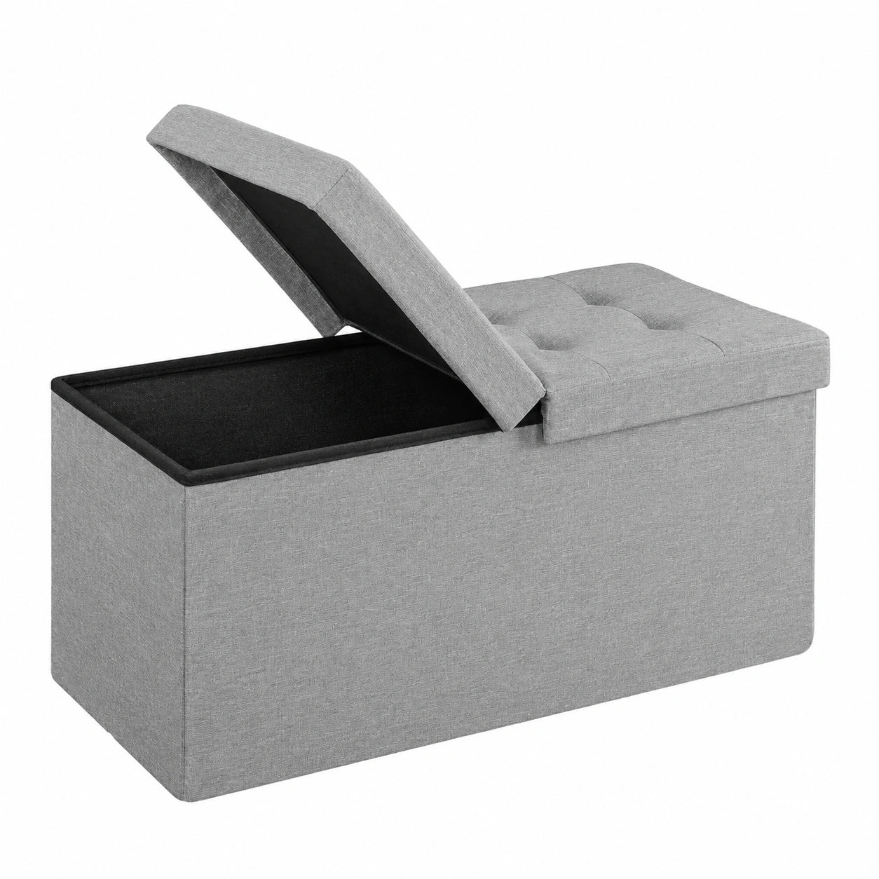 SONGMICS Faltbare Sitzbank mit Stauraum, 300 kg Tragkraft, multifunktionale Aufbewahrungsbox für Flur, Wohnzimmer & Schlafzimmer, aschgrau