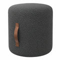 Luxuriöser HOMCOM Samt-Hocker mit Griff, rund, Ø52 x 40,5 cm, Dunkelgrau, ideal für Wohn- und Schlafzimmer