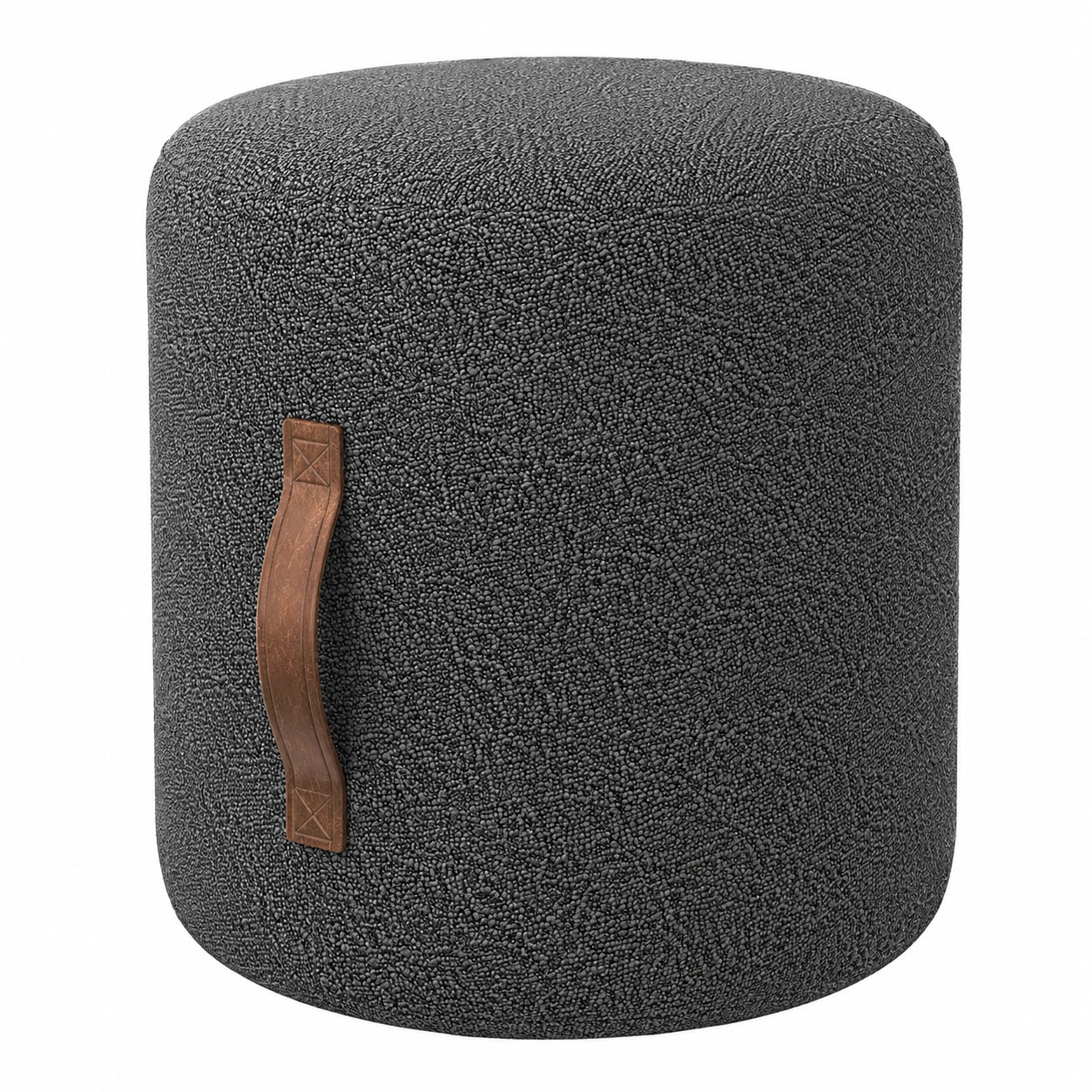 Luxuriöser HOMCOM Samt-Hocker mit Griff, rund, Ø52 x 40,5 cm, Dunkelgrau, ideal für Wohn- und Schlafzimmer