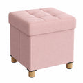 Kompakte SONGMICS Sitzhocker mit Stauraum, belastbar bis 300 kg, pastellrosa, 38 x 38 cm