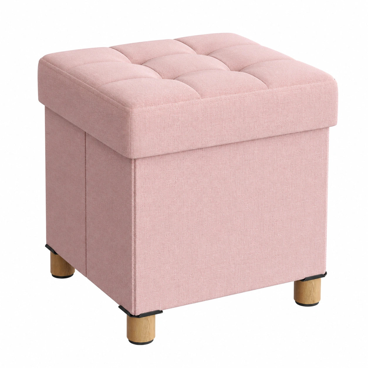 Kompakte SONGMICS Sitzhocker mit Stauraum, belastbar bis 300 kg, pastellrosa, 38 x 38 cm