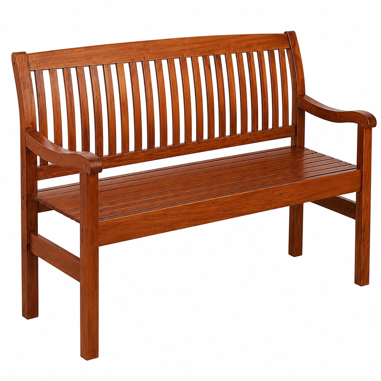 Robuste KESSER® Gartenbank aus Holz, 125cm, wetterfest für Balkon und Terrasse, 2-3 Sitzer, dunkelbraun