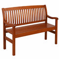Robuste KESSER® Gartenbank aus Holz, 125cm, wetterfest für Balkon und Terrasse, 2-3 Sitzer, dunkelbraun