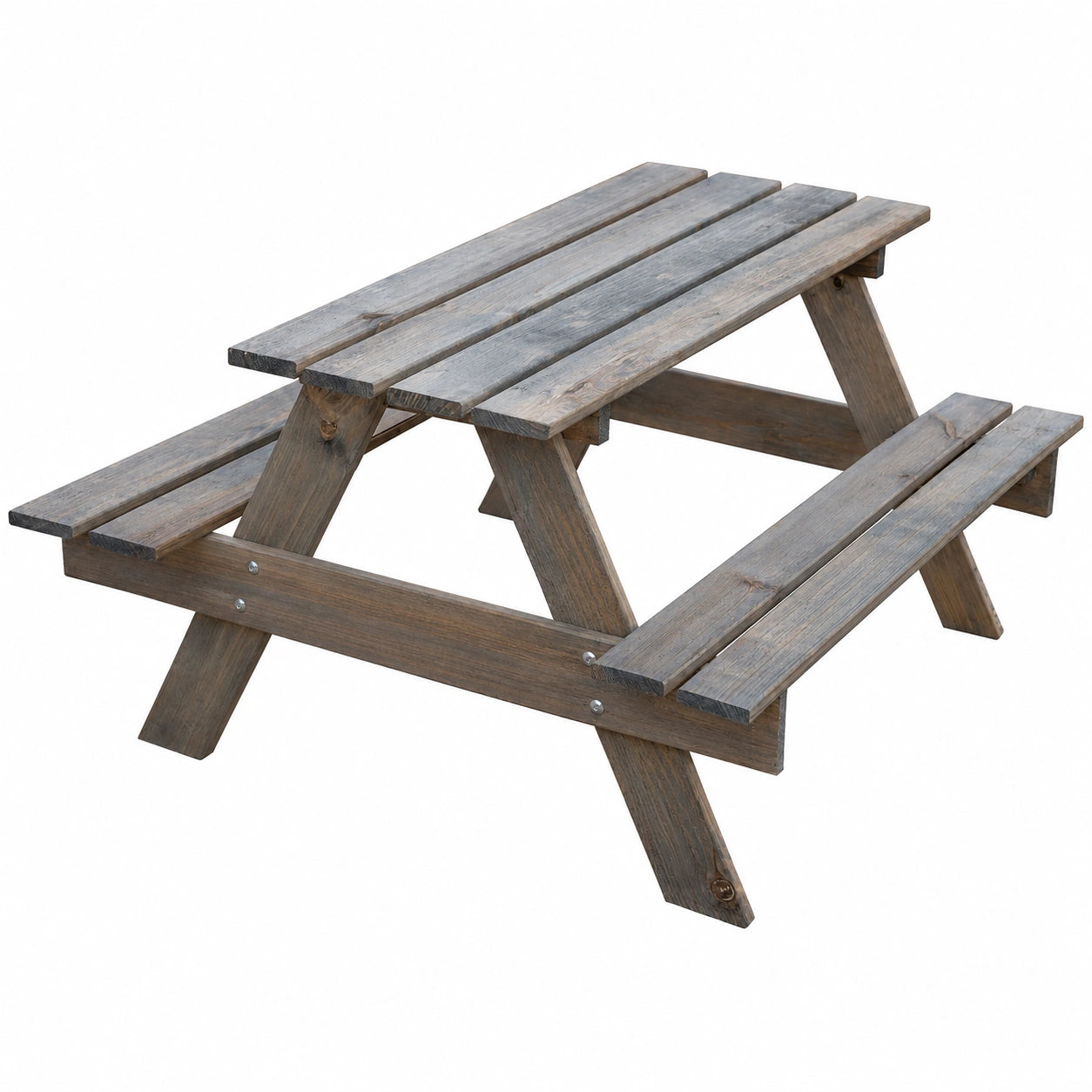 Holz-Kindersitzgruppe mit Bänken – Indoor & Outdoor Picknicktisch – Europäische Qualität, Grau