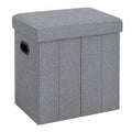 Sitzhocker mit Stauraum, klappbar, dunkelgrau, 49,5 x 46 x 25,5 cm