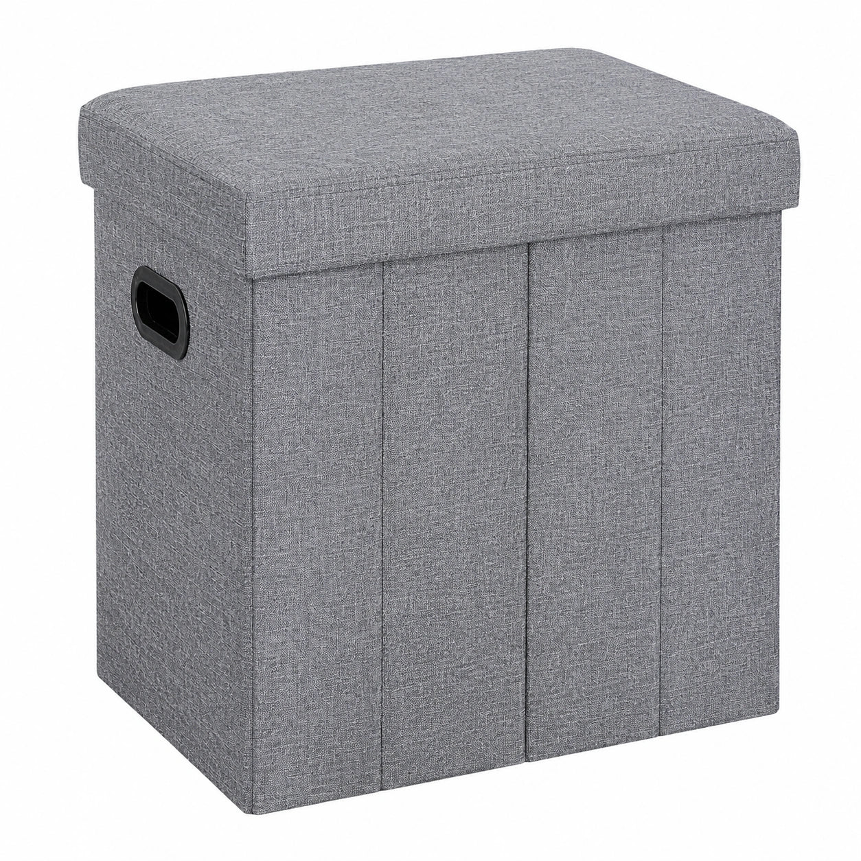 Sitzhocker mit Stauraum, klappbar, dunkelgrau, 49,5 x 46 x 25,5 cm