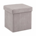 Relaxdays Sitzhocker aus Kordsamt, faltbar, mit Stauraum, 38x38x38 cm, grau